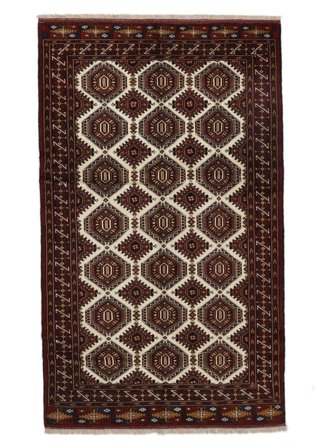 Hand Knotted Persian Turkaman Rug 151X251 Black/Brown