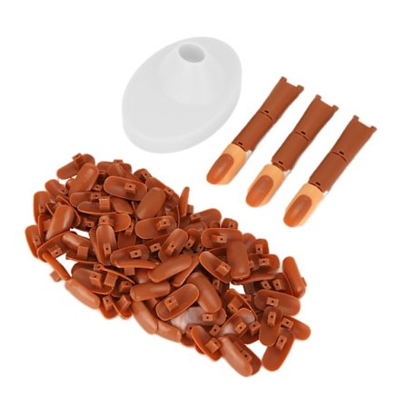 Neglekunst Træningsfinger Bøjelige Led Falske Neglespidser Finger Mannequin med Base Hvid