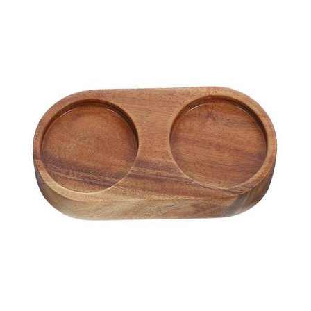 Træbakke til salt- og peberkværn, flaskebakke, træbakke