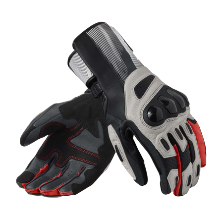 REV'IT! Metis 2 MC Gloves Light Grey/Neon Red XL