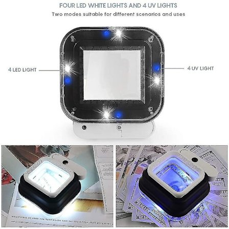 Förstoringsglas med 10x 15x 20x förstoring, multifunktionell handhållen förstoringsglas med justerbar förstoring