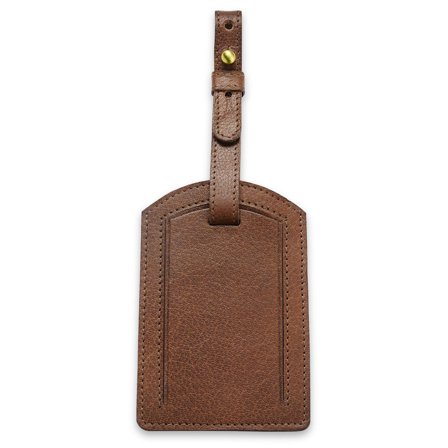 Étiquette de bagage | Cuir de buffle pleine fleur brun foncé | Arrondie pour hommes - Cadeaux pour des amis - pour Hommes - Trendhim