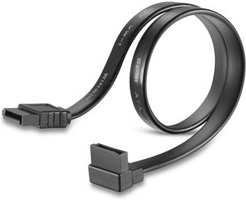 Andersson SATA 6 - Straight-Angled 0,3M Black - Rak till vinklad SATA 6-kabel, 30 cm