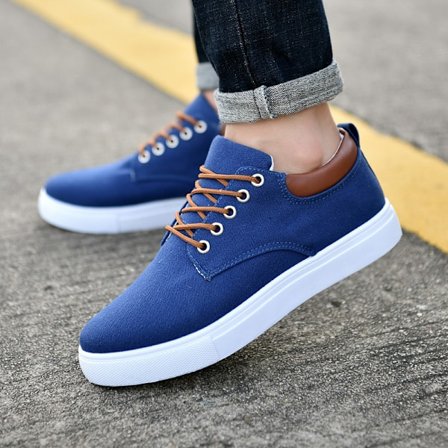 Canvas Sneakers Koreansk Stil Herre Allround Casual Sko Trendy Oversize Sneakers For Menn Blå Blue