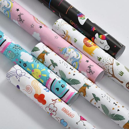 6-pack tecknade djur presentpapper 6 stilar semestertryck