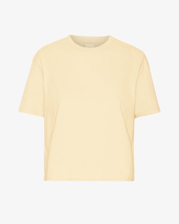 Organic Boxy Crop Tee - Soft Yellow XS