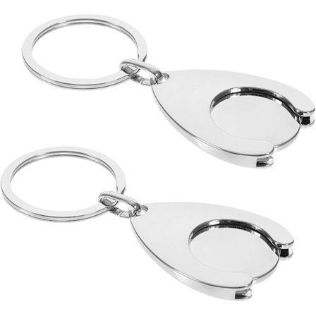 Trolley Token Nøglering, Supermarked Indkøbsvogn Metal Nøglering, Trolley Token Mønt Nøglering Vedhæng Dekorationer 2 stk