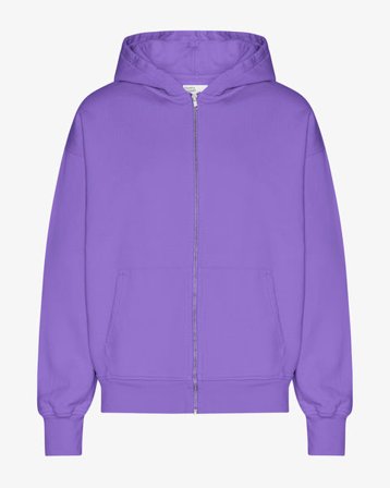 Organic Oversized Zip Hood - Ultra Violet - Male - S