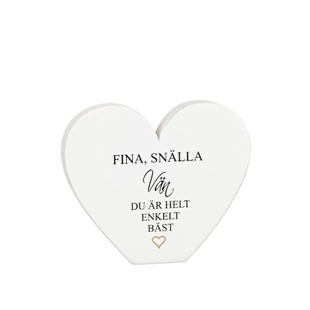 Stående hjärta i trä - Vän