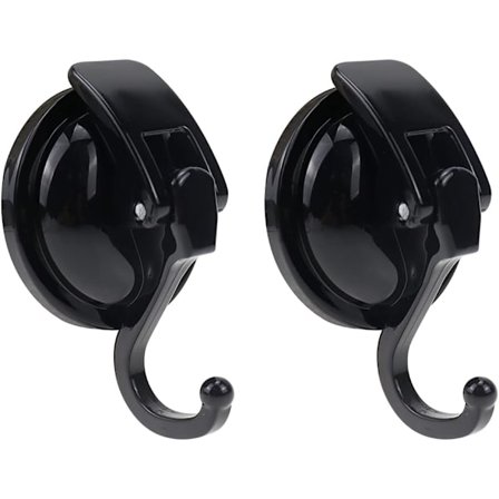 Sugekop Krog Badeværelseskrog 2 Stykker Viskestykkekrog Ingen Boring Sort Håndklædekrog Stærk Sugekop Nano Suge Sugekroge Badeværelse Kan Holde