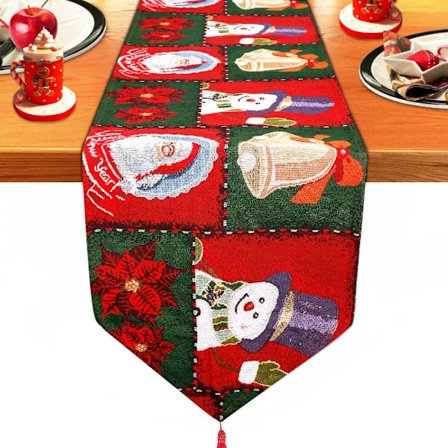 Julduk för bord, snögubbe och tomte 14 x 70 tum