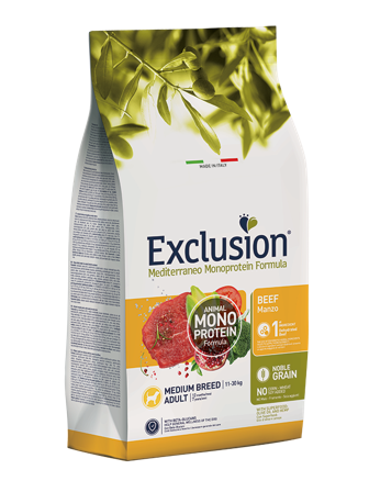Exclusion Mediterraneo Monoprotein Noble Grain Manzo 12kg Cane