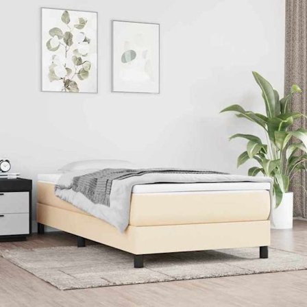 Maison Exclusive - Sengebund med fjedre creme 80x200 cm stof