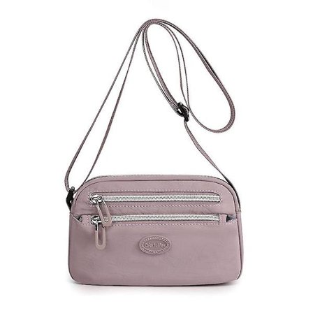 Ultralet skuldertaske til kvinder, skuldertasker, vandtæt nylontaske til rejser, skole, sport, shopping, crossbodytaske, lilla GS