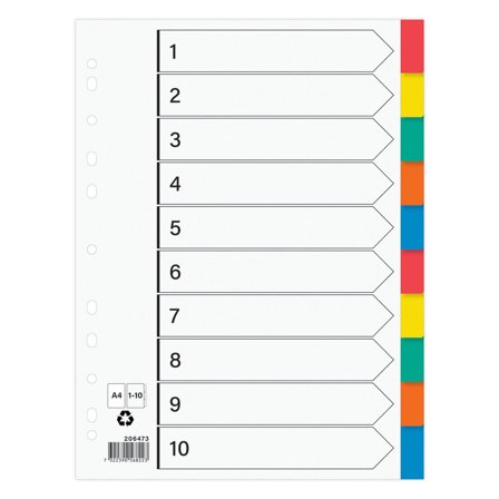Plastregister otryckta A4 10-fli - Lyreco - Kontorsmaterial - Pärmar och register - Plastregister - Otryckta