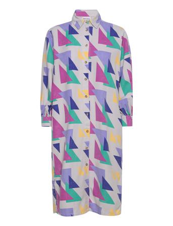 Geometric All Over Shirt Dress Knelang Kjole Multi/mønstret Bobo Choses