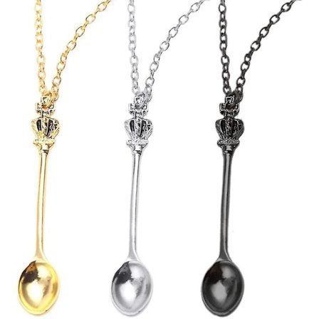 3-pack skedsmyckesset, antikt skedsmycke med berlocker, smyckesaccessoar