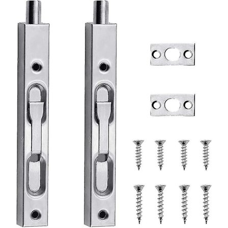 2 stk. Mortise Lås Dør Lås 6 Tommer Skyve Lås Spak Håndtak Skjult Dør Lås Med Skruer