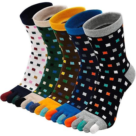 Herre Toe Sokker Bomull Running Five Finger Crew Sokker Bomull Gave