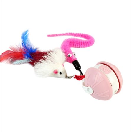 Interaktiv kattelegetøjsbold med bevægelsesaktivering og USB-C genopladning – automatisk leg og selvunderholdning Pink