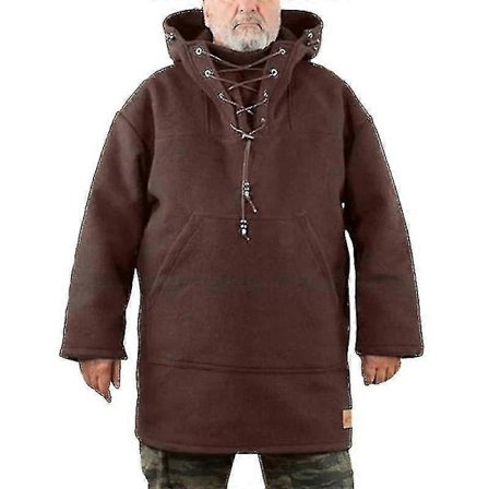 Vinter Fritidsjakke til Mænd Hætte Uld Kraftig Frakke og Sweatshirt