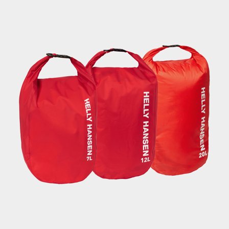 Drybag sæt / vandtætte pakkeposer Helly Hansen Light Alert Red, 70D, 7/12/20 liter, 3-pack