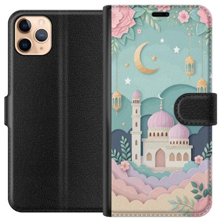 Kompatibelt Lommeboketui til Apple iPhone 11 Pro Max Håndtegnet reiseinspirert mønster med verdenskart, fly, hjerter og vintage eventyrtema