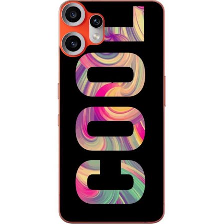 Kompatibelt Mobilskal till Nothing Nothing CMF Phone 2 Pro Modern typografisk konst med ordet LOVE i flytande regnbågsfärger mot svart bakgrund med