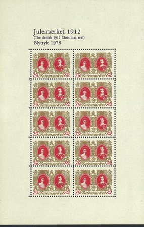 Danmark 1978 - Julemærkeark 1912 - Nytryk - Postfrisk