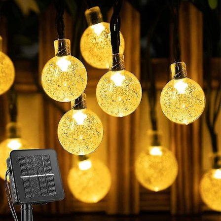 Solcellsbelysning för utomhus med kristallklot, 9,5 meter