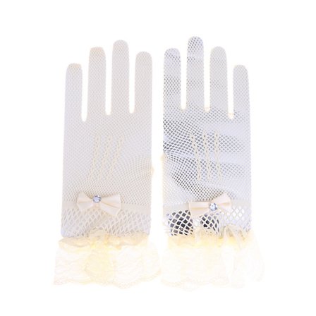 Korte blondehansker for kvinner, transparente fiskenetthansker for ball og fest Beige 2 Beige