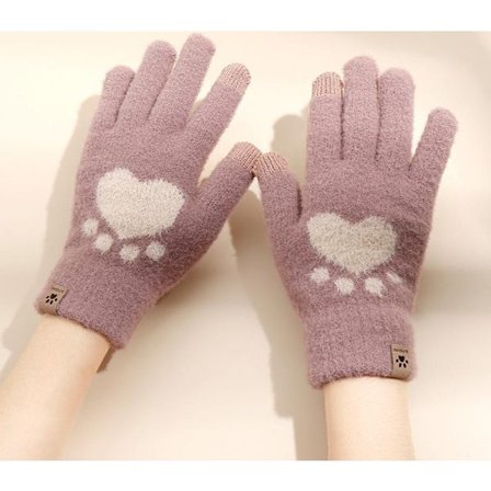Cute mittens with touch screen function & cat paw