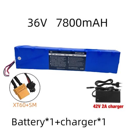 10S3P 36V 7800mAh 36V lithium batteripakke 18650 lithium batteri egnet til Xiaomi M365 elektrisk scooter batteri+42V oplader