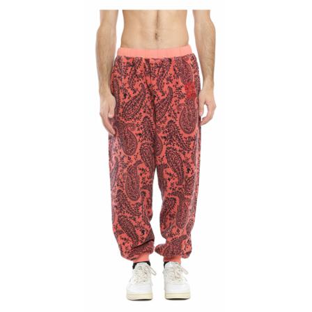 Aries, Paisley Reverse Fleece Sweatpants Rood, Heren, Maat:M
