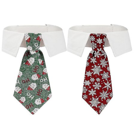 Hundehalsbånd med Justerbar Sløjfe til Kæledyr, Kostume til Hunde, Festtilbehør, Julekostume - 9 (S)