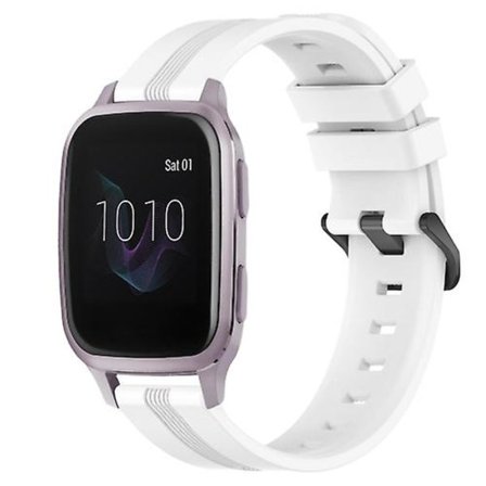 För Garmin Venu Sq 20 mm konkavt randigt Slicone watch