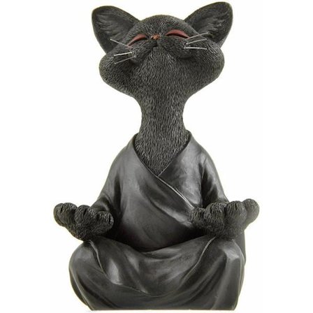 Meditationsstatue Kattestatue Zen Yoga Dekoration Figur Resin Med