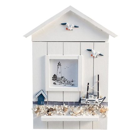 Veggnmontert nøkkeloppbevaringsboks i tre, praktisk holder