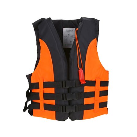 Redningsvest for barn, sikkerhetsvest med fløyte for svømming, båtliv og rafting (Oransje)