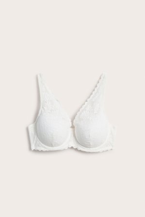 Kappahl | Wyściełany stanik z rozciągliwej koronki | Offwhite