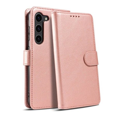 Kotelo Samsung S24 PLUS Ruusukulta Varkaudenesto Harja korttipaikalla ja taitettavalla jalustalla