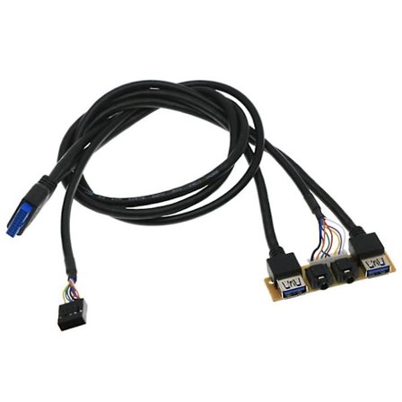 60cm Frontpanel med USB3.0+USB3.0+HD Audio Jack Porte I/O Board+Intern Kabel USB bezel linje DIY kabinet forlængelseslinje