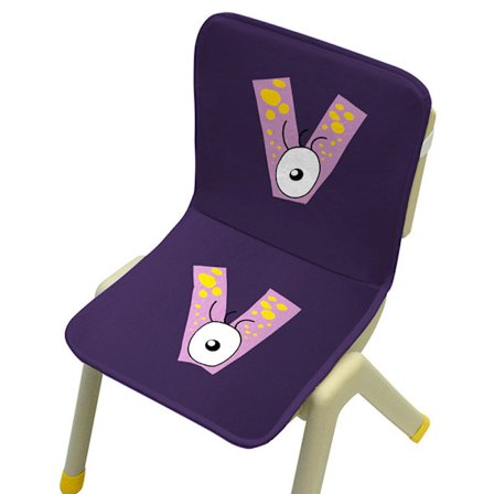 Mr. Bao, monsterbokstavssvamp, stolsdyna i ett stycke, förskolestolskudde, studentstolskudde, ryggstöd