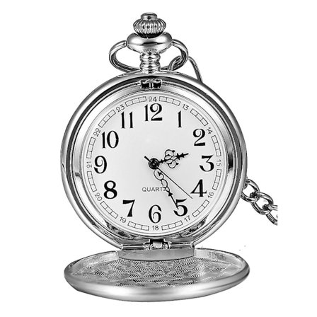 Bedst Sælgende Klassisk Vintage Herre Lommeur (Sølv), Lav Pris Kampagne