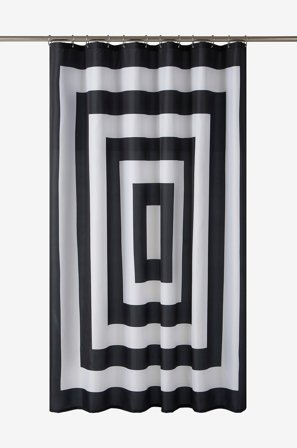 Jotex - Dusjforheng Svart/hvit - WILLIAM - Kjøp Dusjforheng hos Jotex