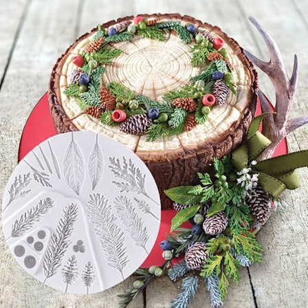 Vinterløv Blomster Pro Form Silikoneform Fondant Kagedekorationsværktøj Gumpaste Sukkerhåndværk Chokoladeformer Bageværktøj