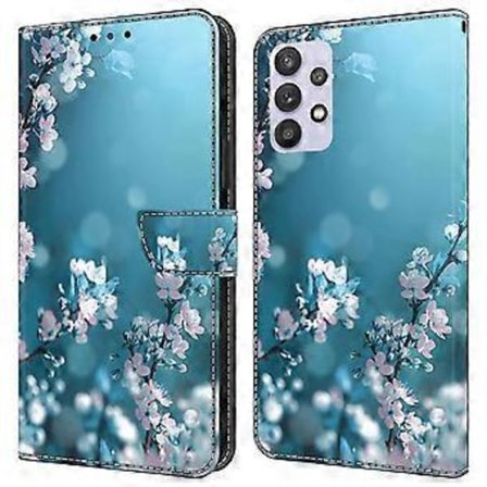 Læder Telefonetui til Samsung Galaxy A32 5G med 3D Mønsterprint, Stativ, Pengepung og Folio Cover (Style E)