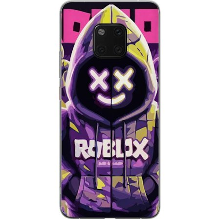 Yhteensopiva Puhelinkuori Huawei Huawei Mate 20 Pro Värikäs Roblox-inspiroima hupparihahmo neoneilla ja maskilla, digitaalinen peli-illustraatio tä