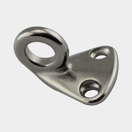 Fender hook, 33 x 29 x 21 mm, with eye, stainless steel
