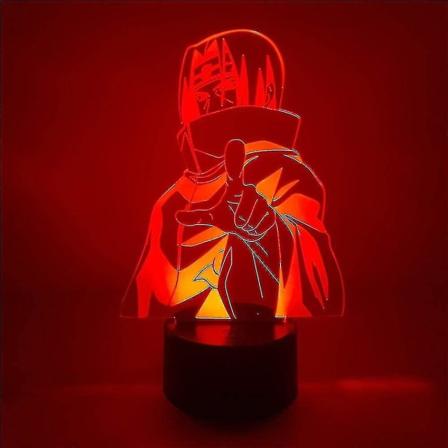 3D Illusionslampe Anime Uchiha Itachi Animefigurer Nattlys 3D LED Akryl Shippuden Lampe Lampe LED Nattlys For Barn 7 Farge Touch